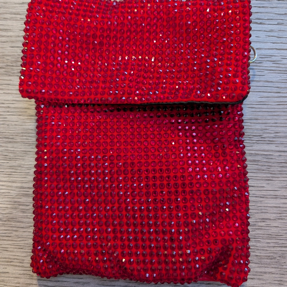 Sparkling Red Crystal Crossbody Bag